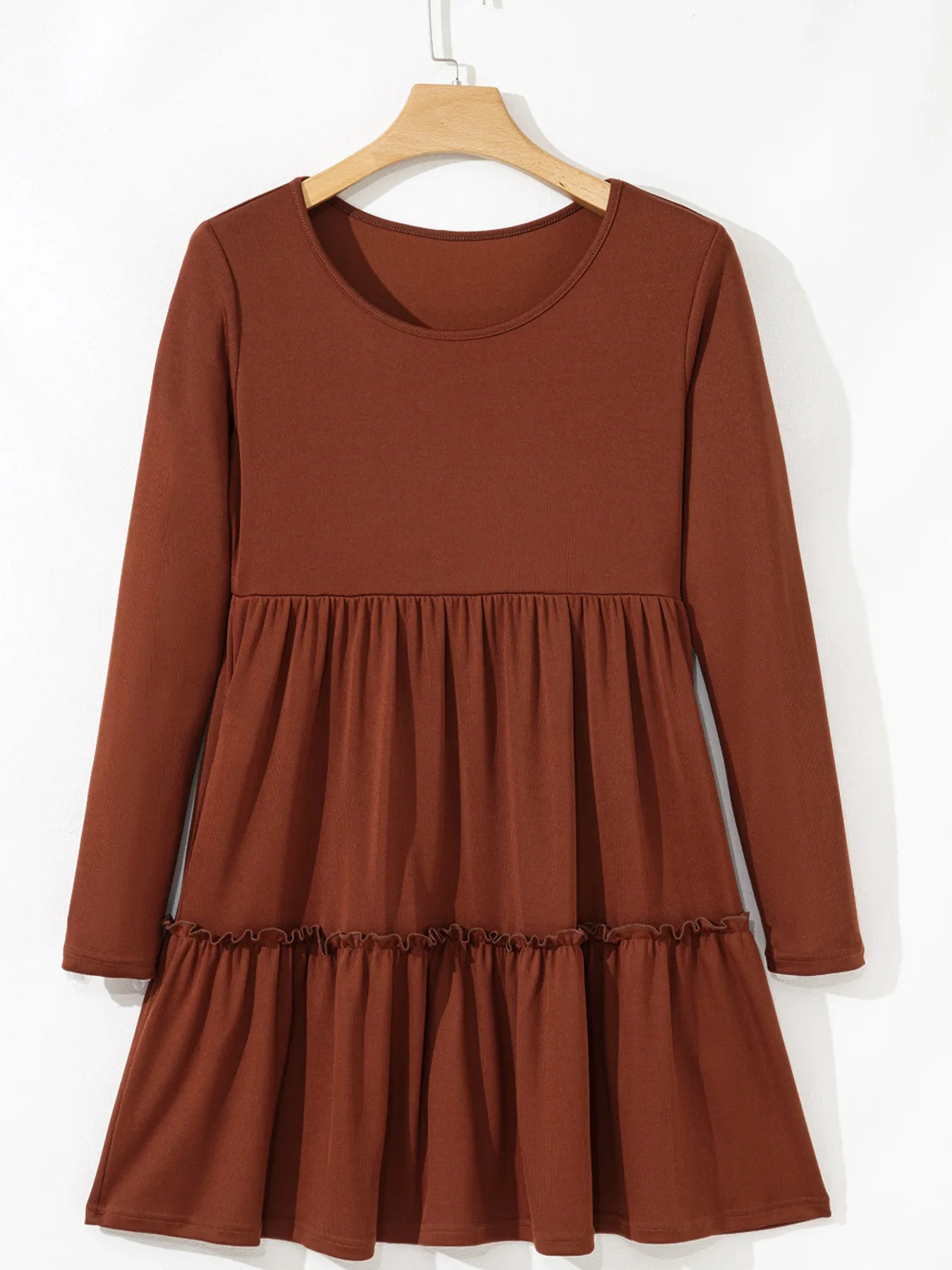 Frill Tiered Long Sleeve Mini Dress - Roe Creation