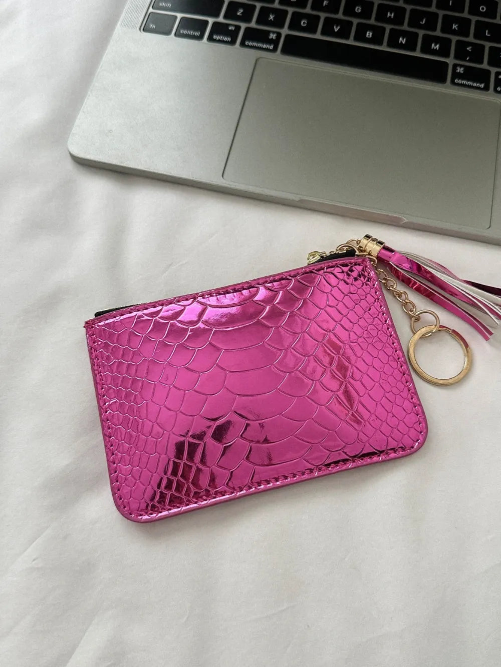 PU Leather Tassel Trim Card Case - Roe Creation