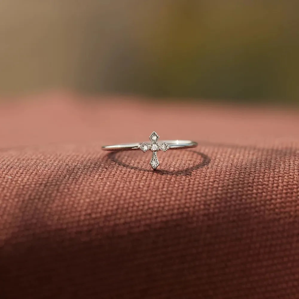 925 Sterling Silver Cross Ring - Roe Creation
