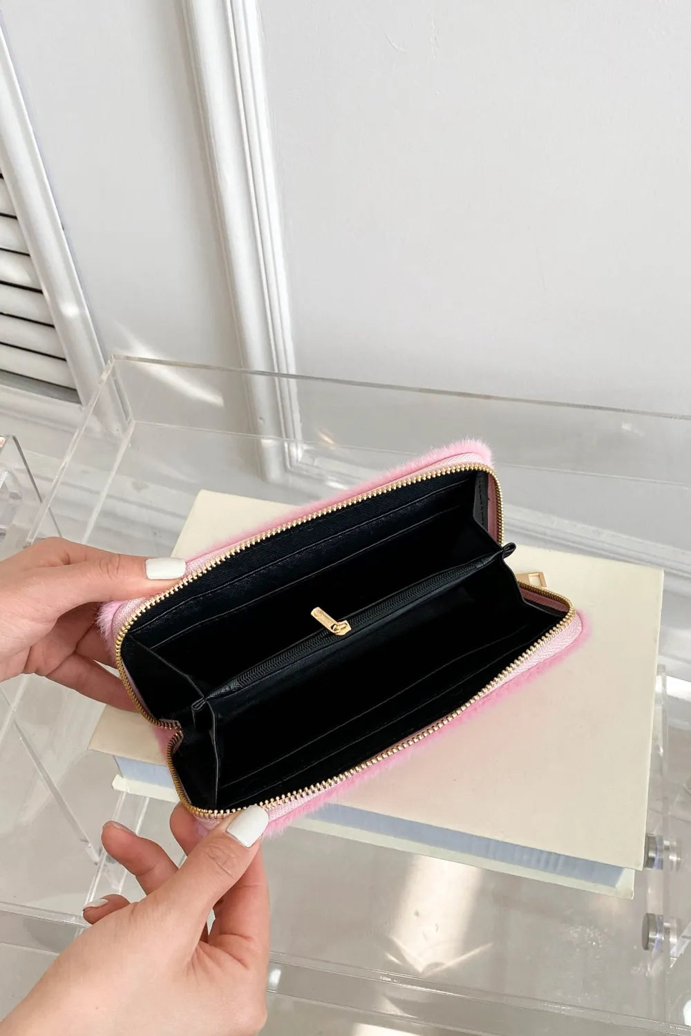 Solid Color Fluff Rectangle Wallet - Roe Creation