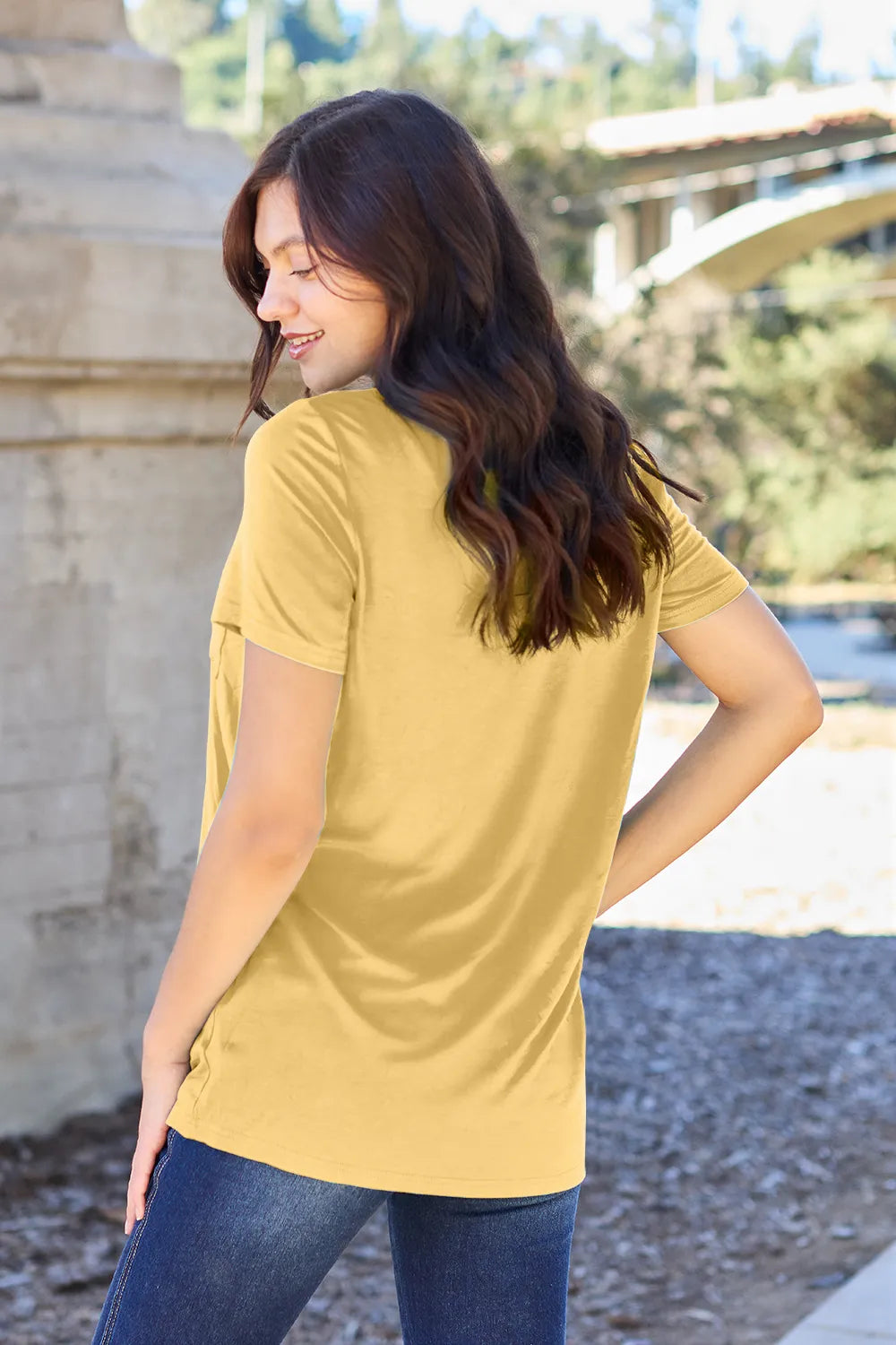 Basic Bae Bamboo Full Size V-Neck Short Sleeve T-Shirt - Roe Creation