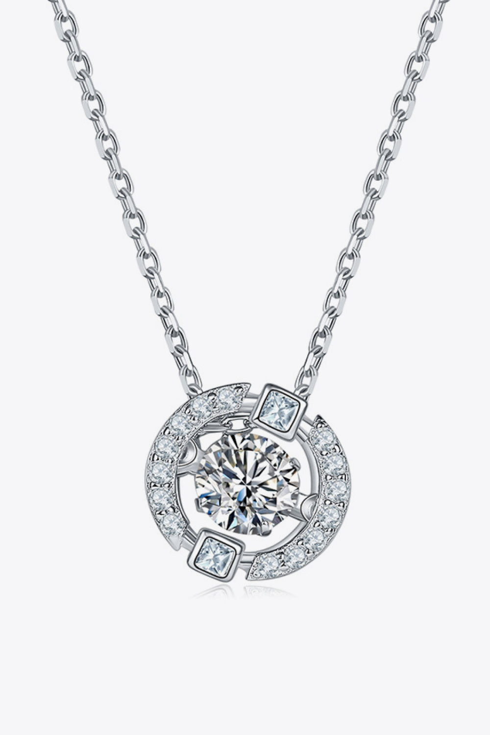 Moissanite Pendant Chain-Link Necklace - Roe Creation