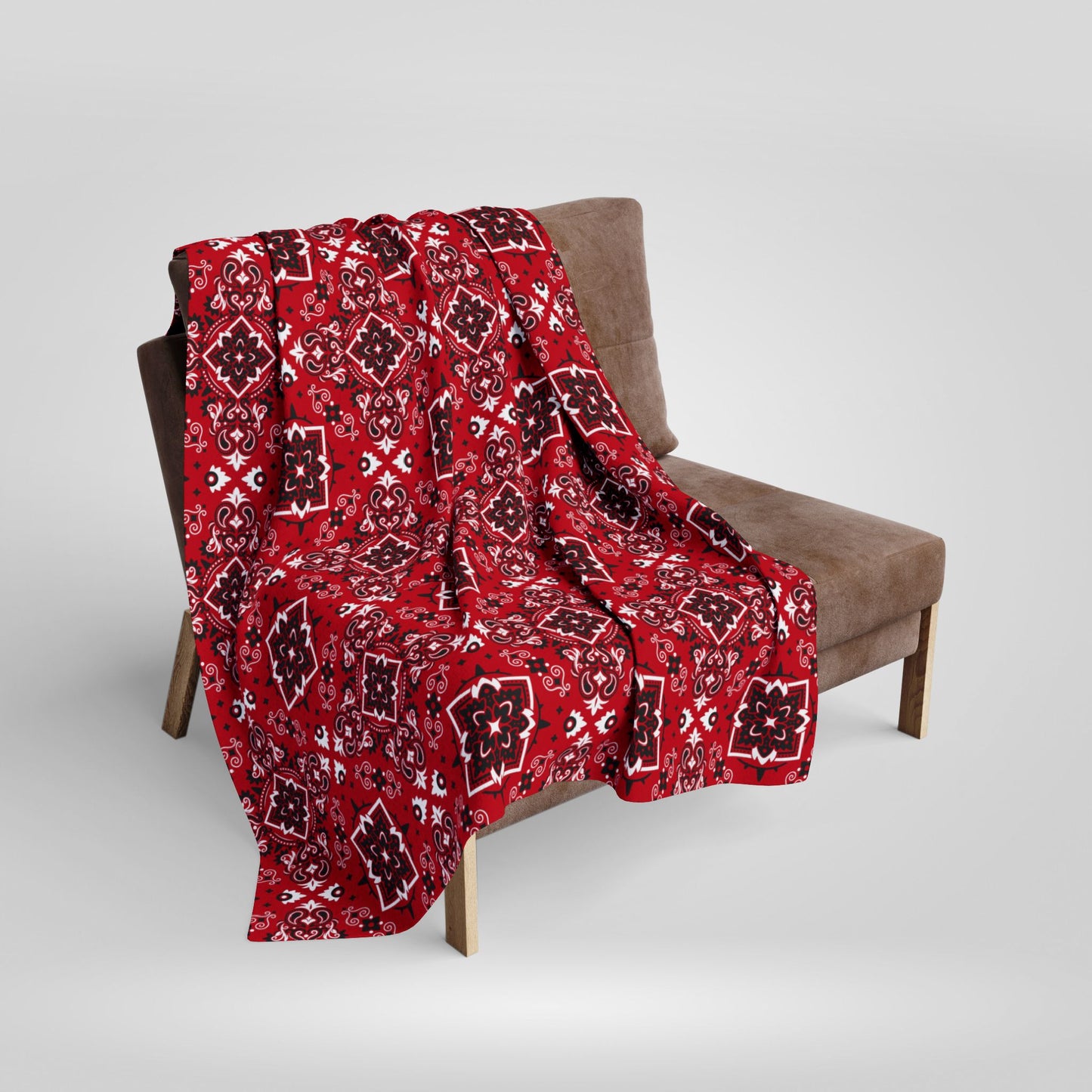 Cozy Red Patterned Arctic Fleece Blanket - Perfect for Winter Gatherings & Gift Giving