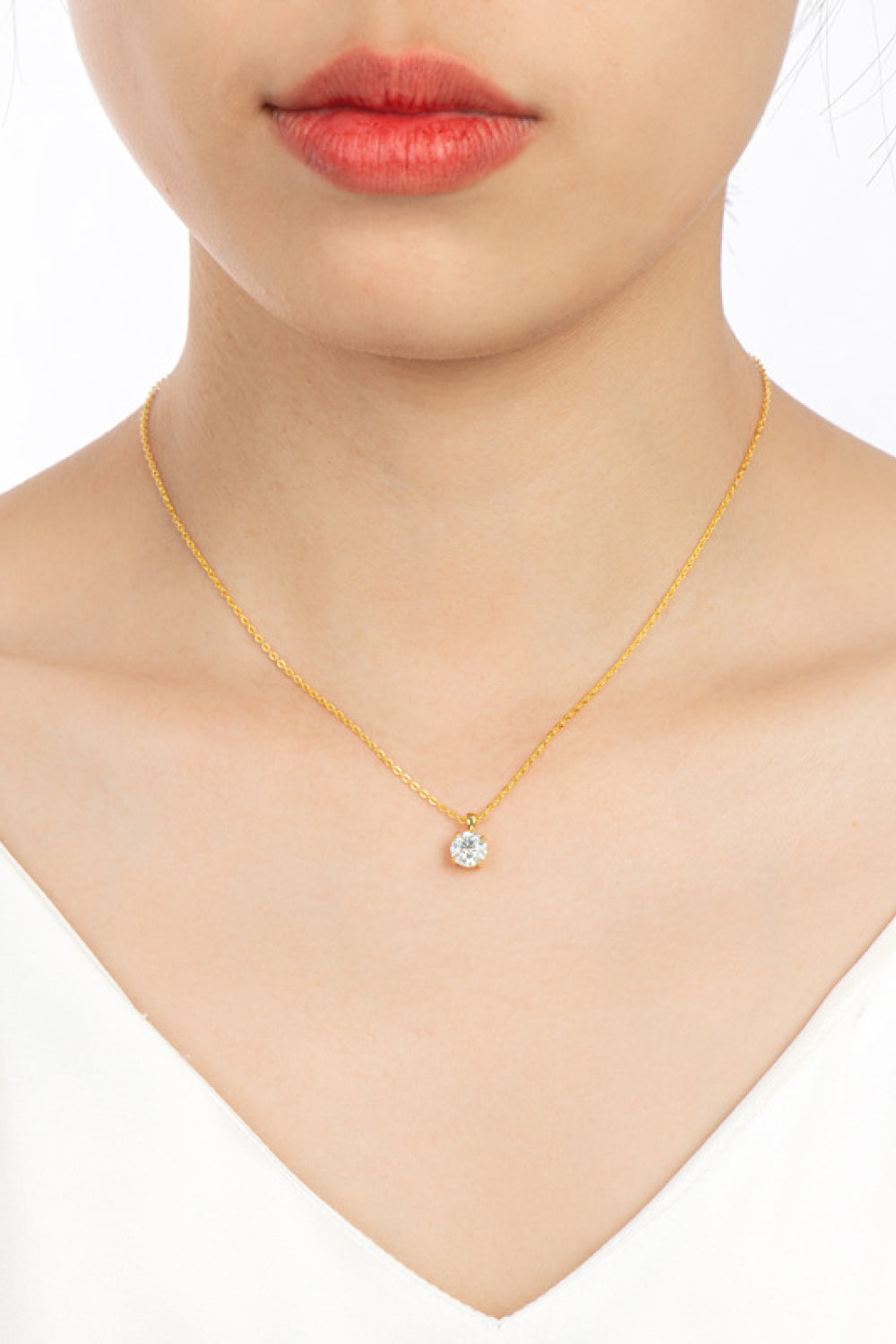 925 Sterling Silver 1 Carat Moissanite Chain-Link Necklace - Roe Creation