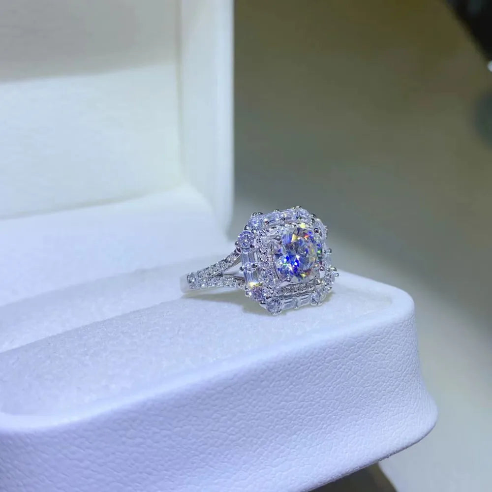 1 Carat Moissanite 925 Sterling Silver Ring - Roe Creation