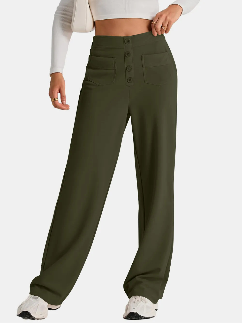 High Waist Wide Leg Pants - Roe Creation