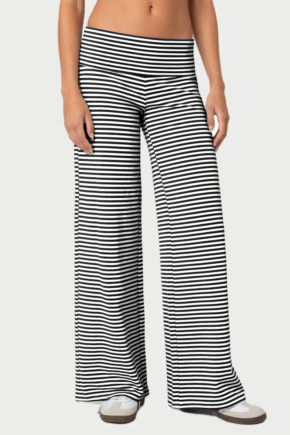 Striped Wide Leg Pants - Roe Creation