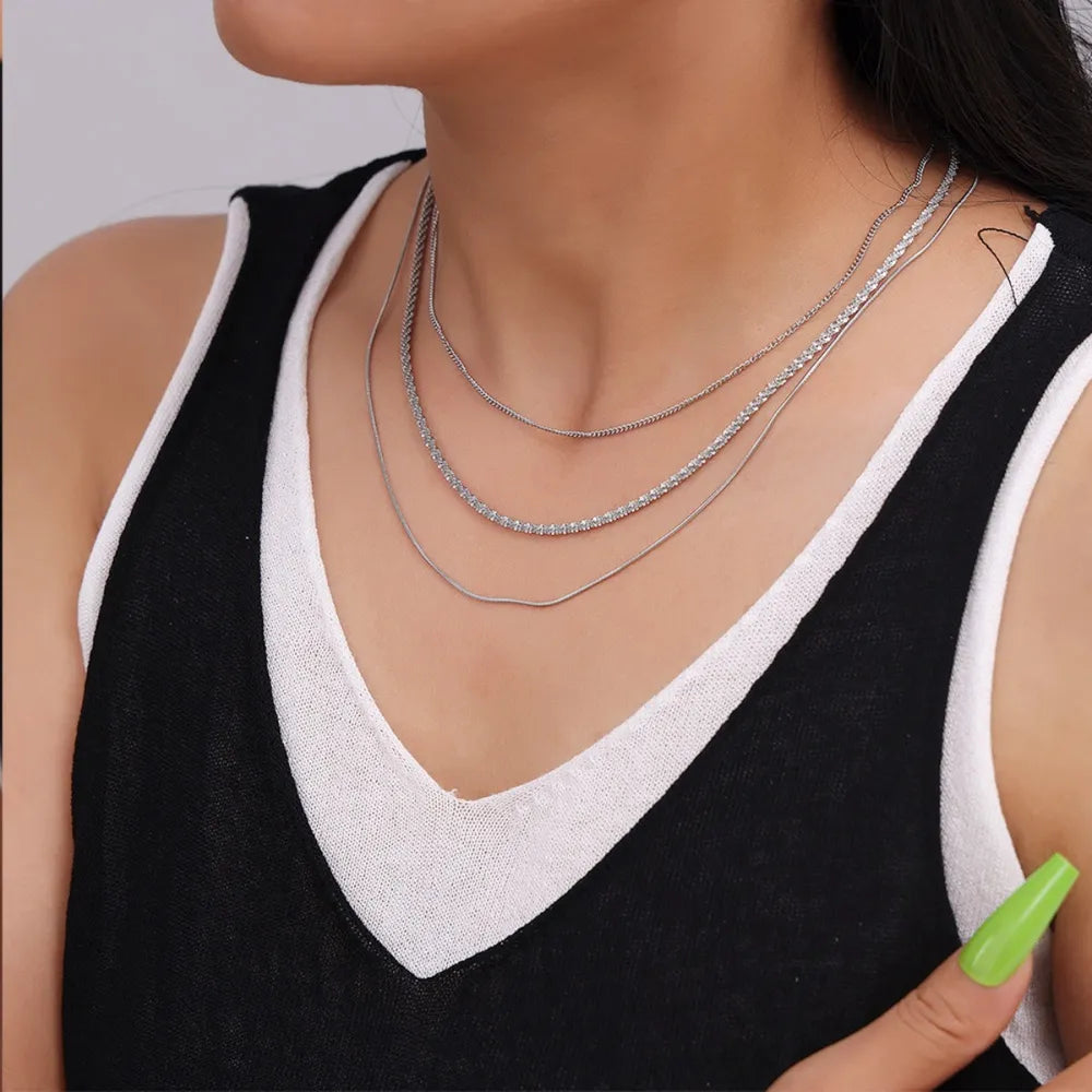 Titanium Steel Three-Layered Necklace - Roe Creation