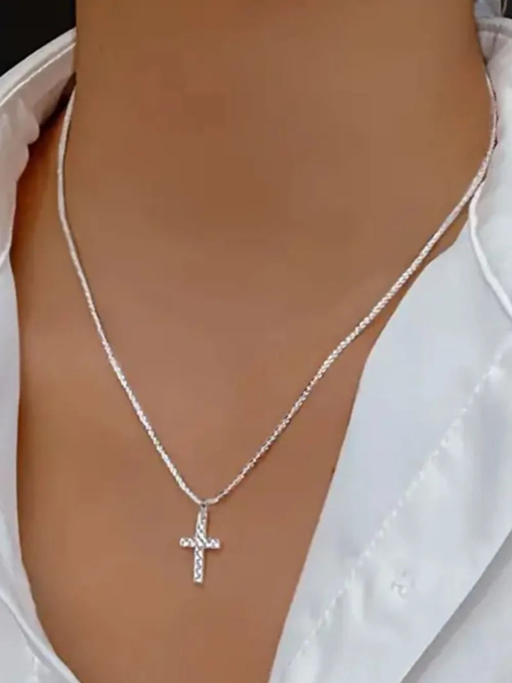 925 Sterling Silver Cross Necklace - Roe Creation