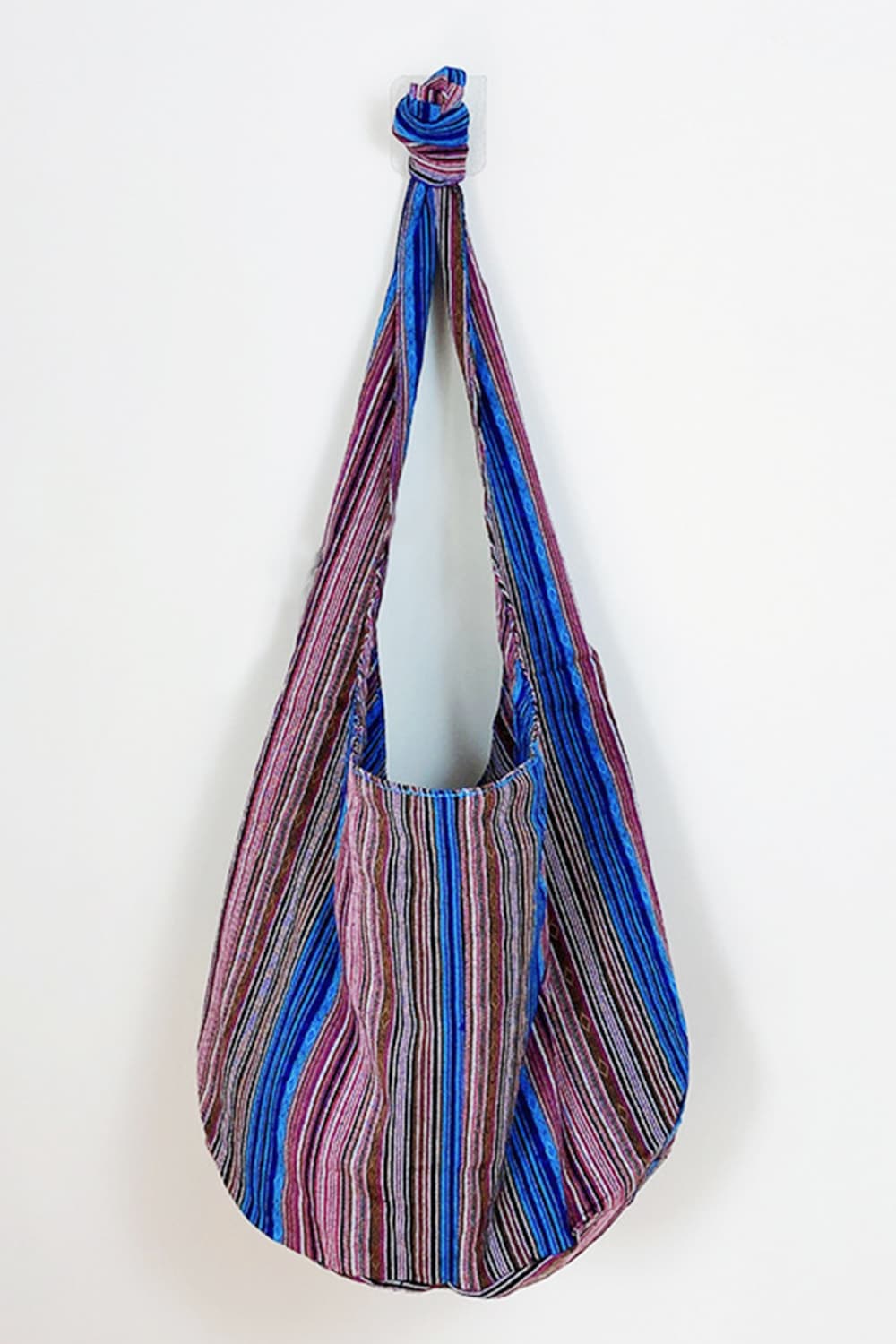 Large Canvas Crossbody Bag with Ethnic Pattern - Roe Creation