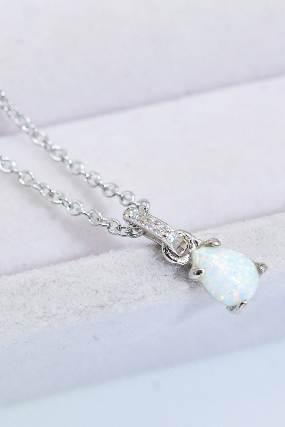 Opal Pendant 925 Sterling Silver Chain-Link Necklace - Roe Creation