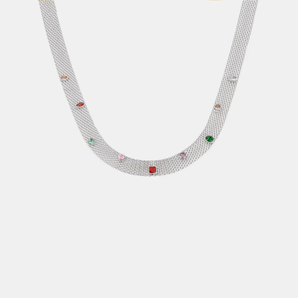 Titanium Steel Zircon Necklace - Roe Creation