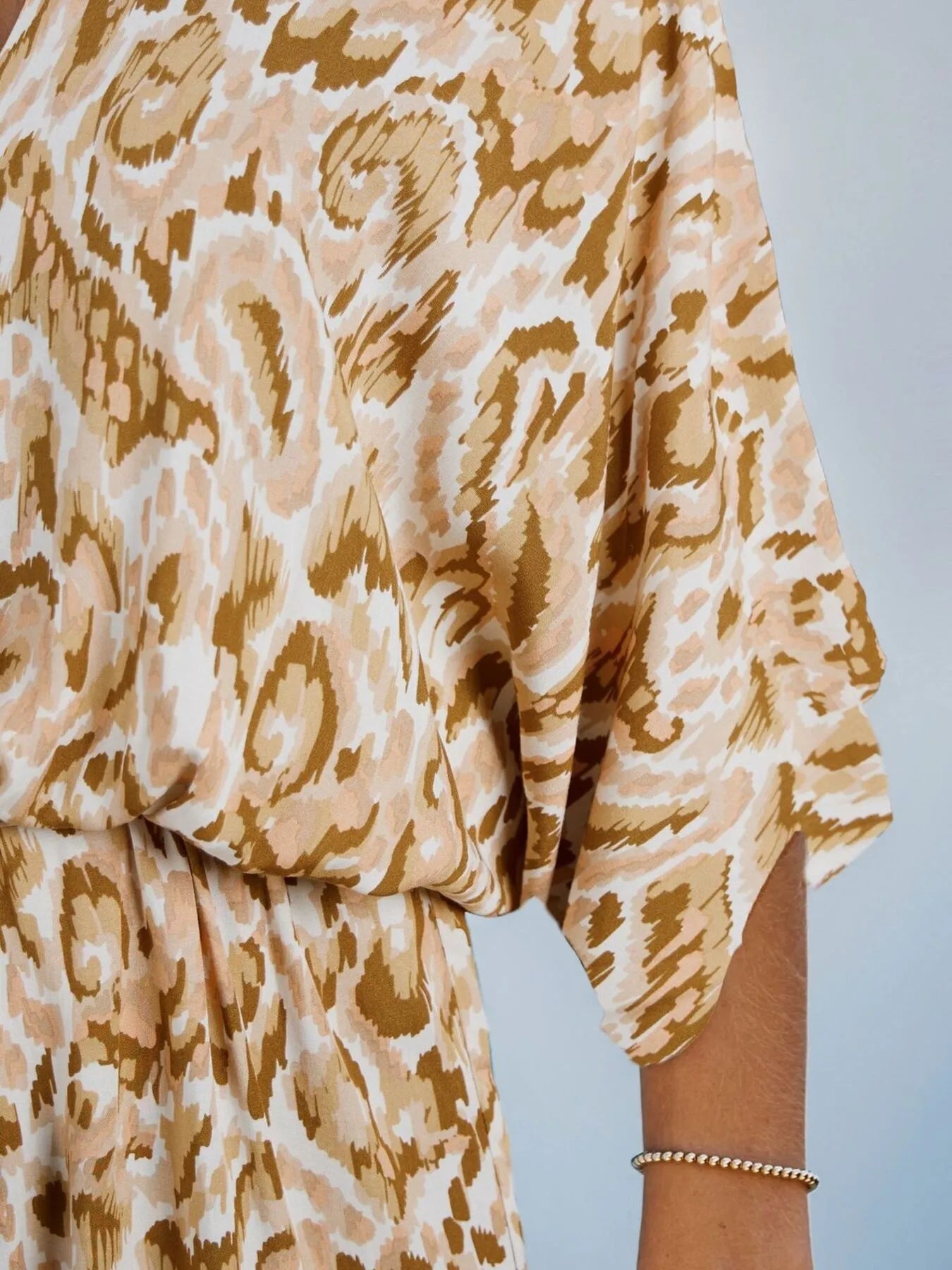 Bohemian Floral Print V-Neck Batwing Sleeve Romper - Roe Creation