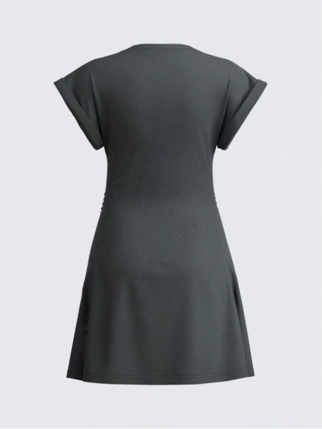 Round Neck Short Sleeve Mini Tee Dress - Roe Creation