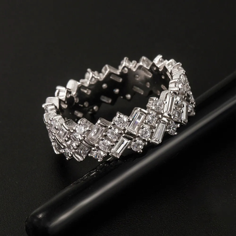 Inlaid Zircon 925 Sterling Silver Ring - Roe Creation