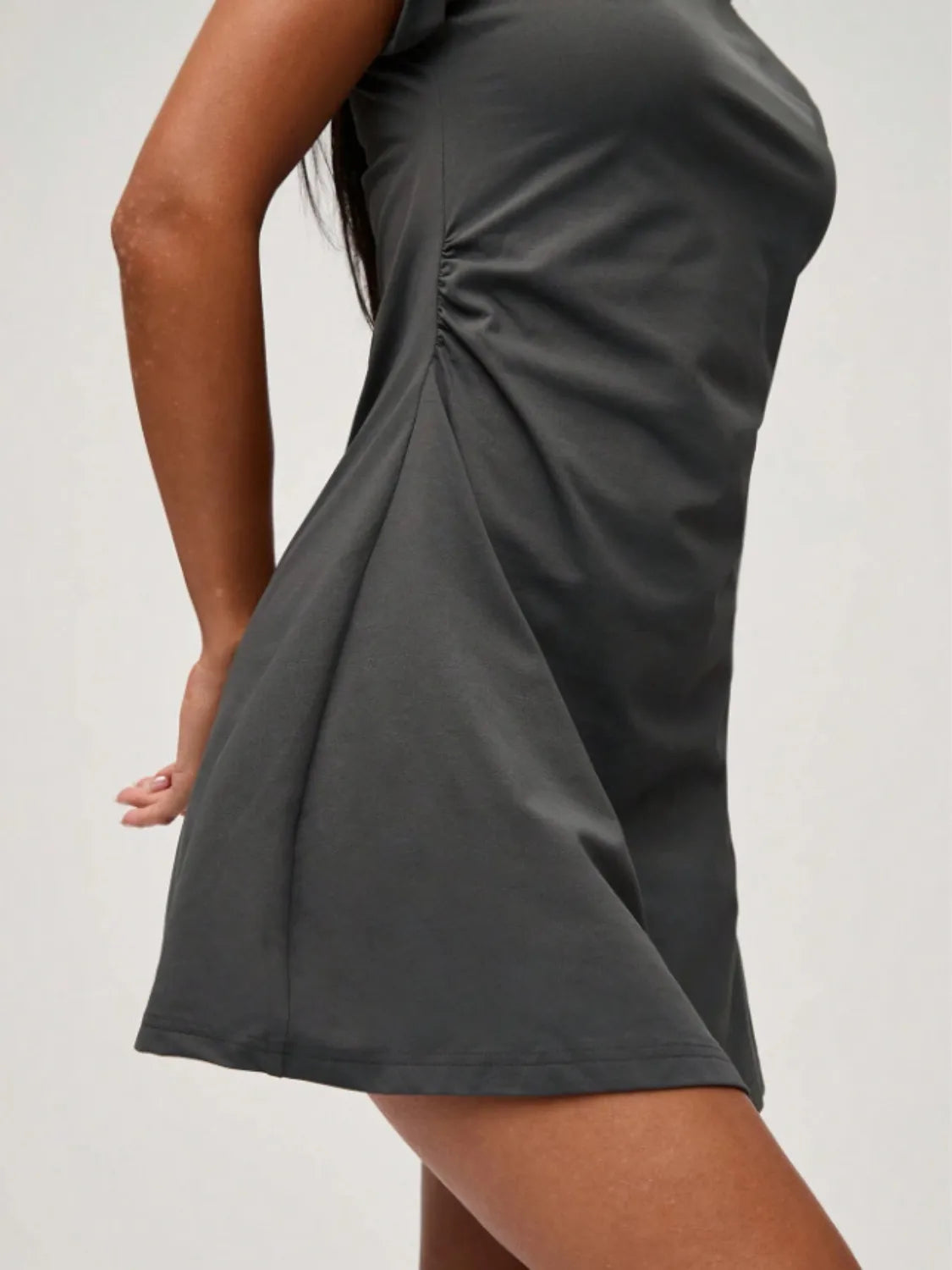 Round Neck Short Sleeve Mini Tee Dress - Roe Creation