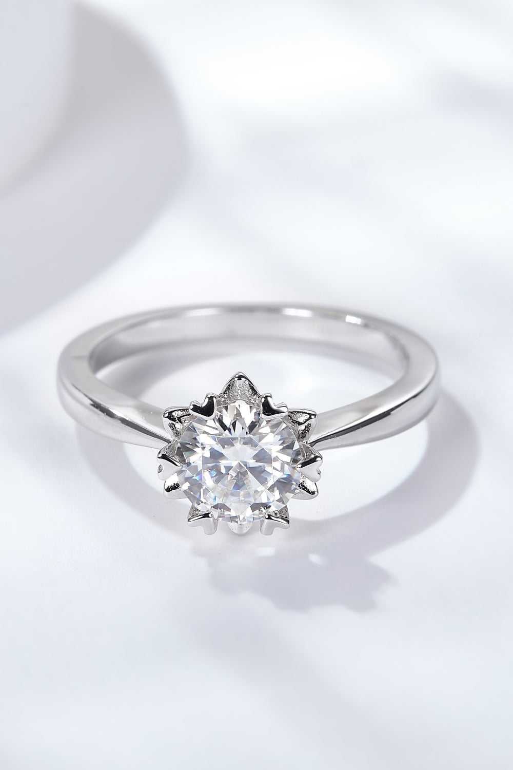925 Sterling Silver Solitaire Moissanite Ring - Roe Creation