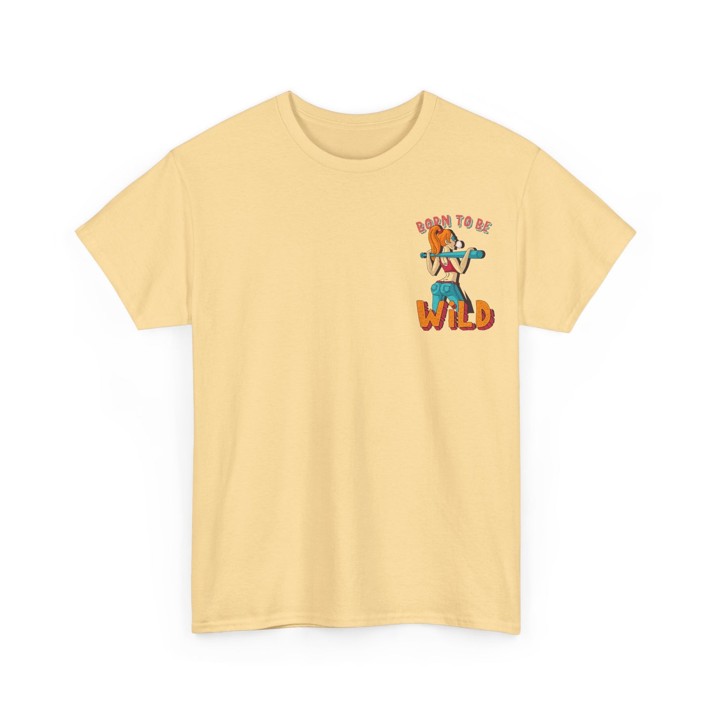 Born to Be Wild Unisex Heavy Cotton Tee, Fun Graphic Shirt, Adventure Tee, Gift for Nature Lovers, Casual Wear, Festival Top, Summer Fashion - Roe Creation