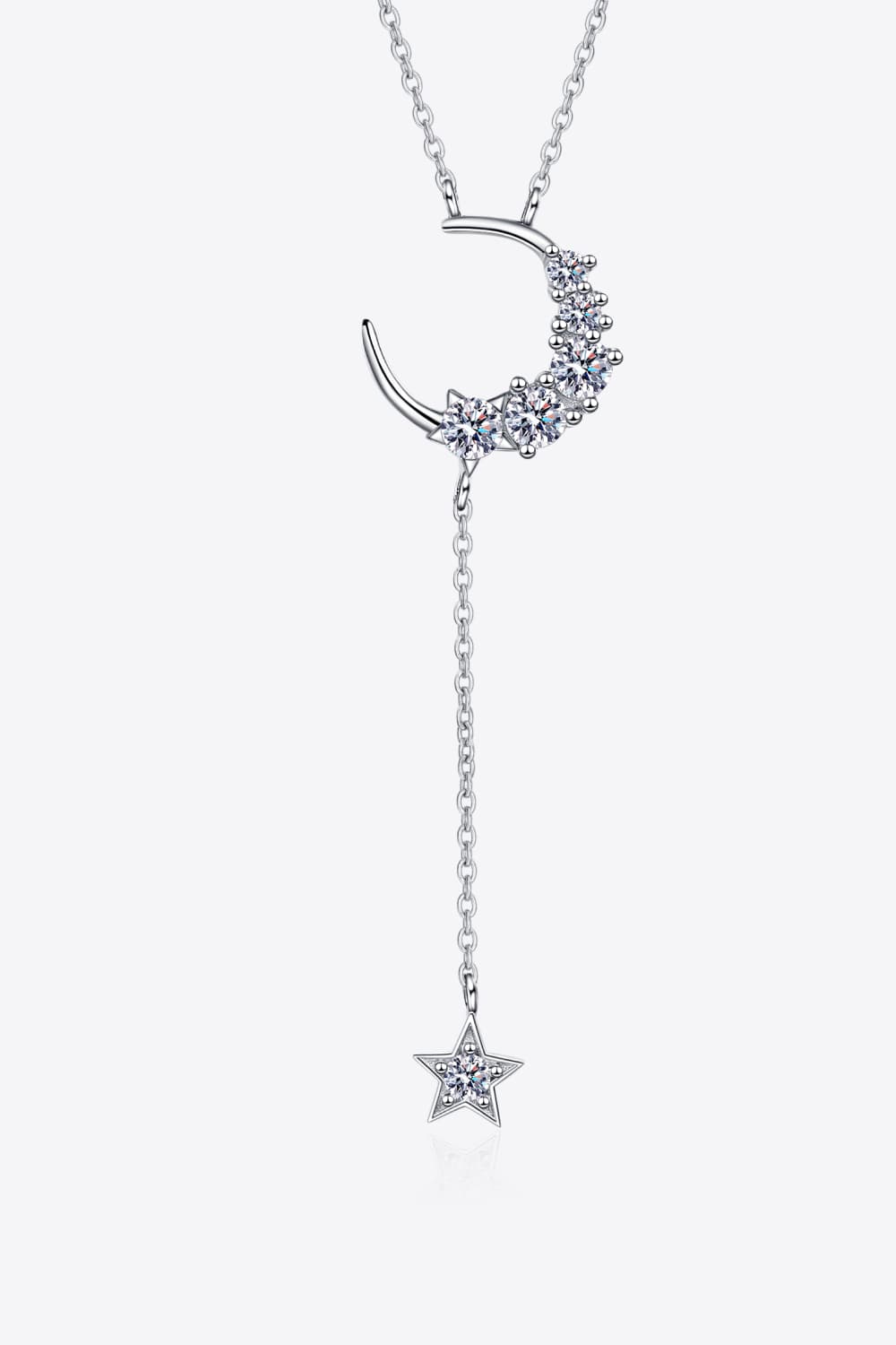 Star & Moon Moissanite Necklace - Roe Creation
