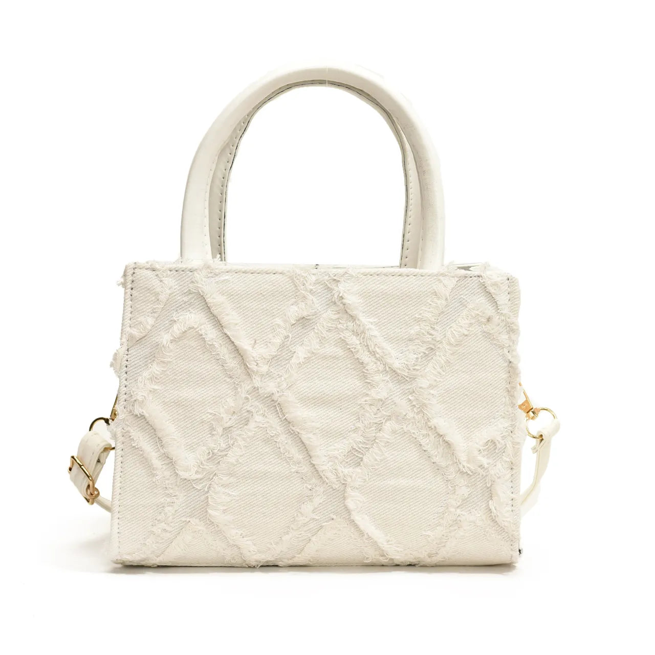 Diamond Pattern Fringe Edge Tote Bag - Roe Creation