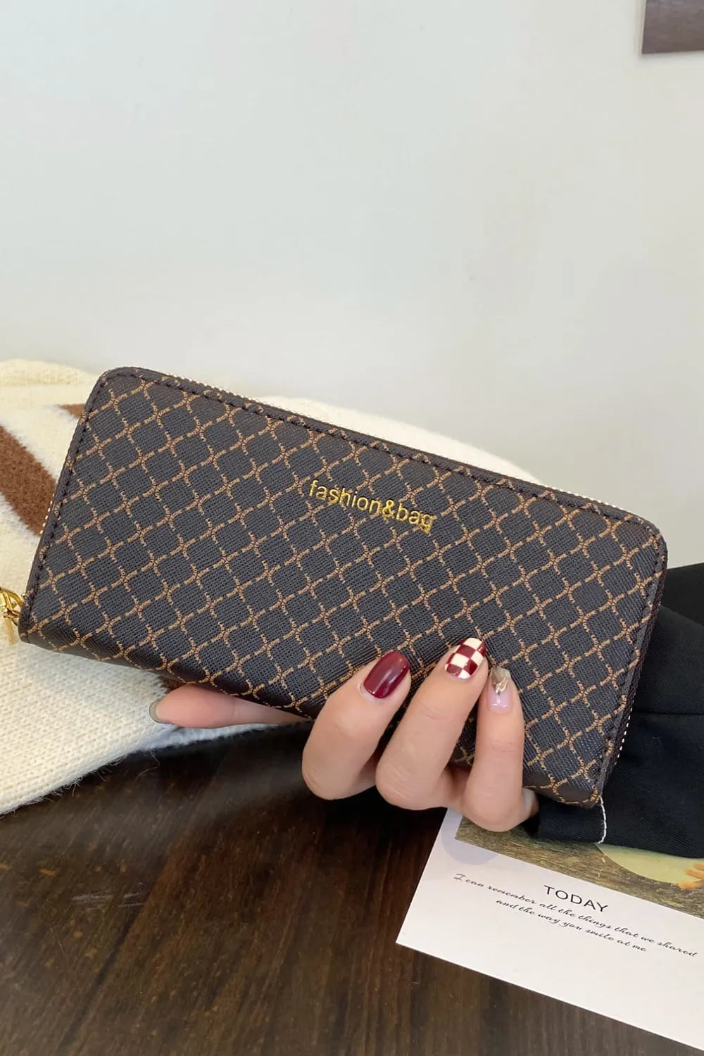 PU Leather Plaid Wallet - Roe Creation