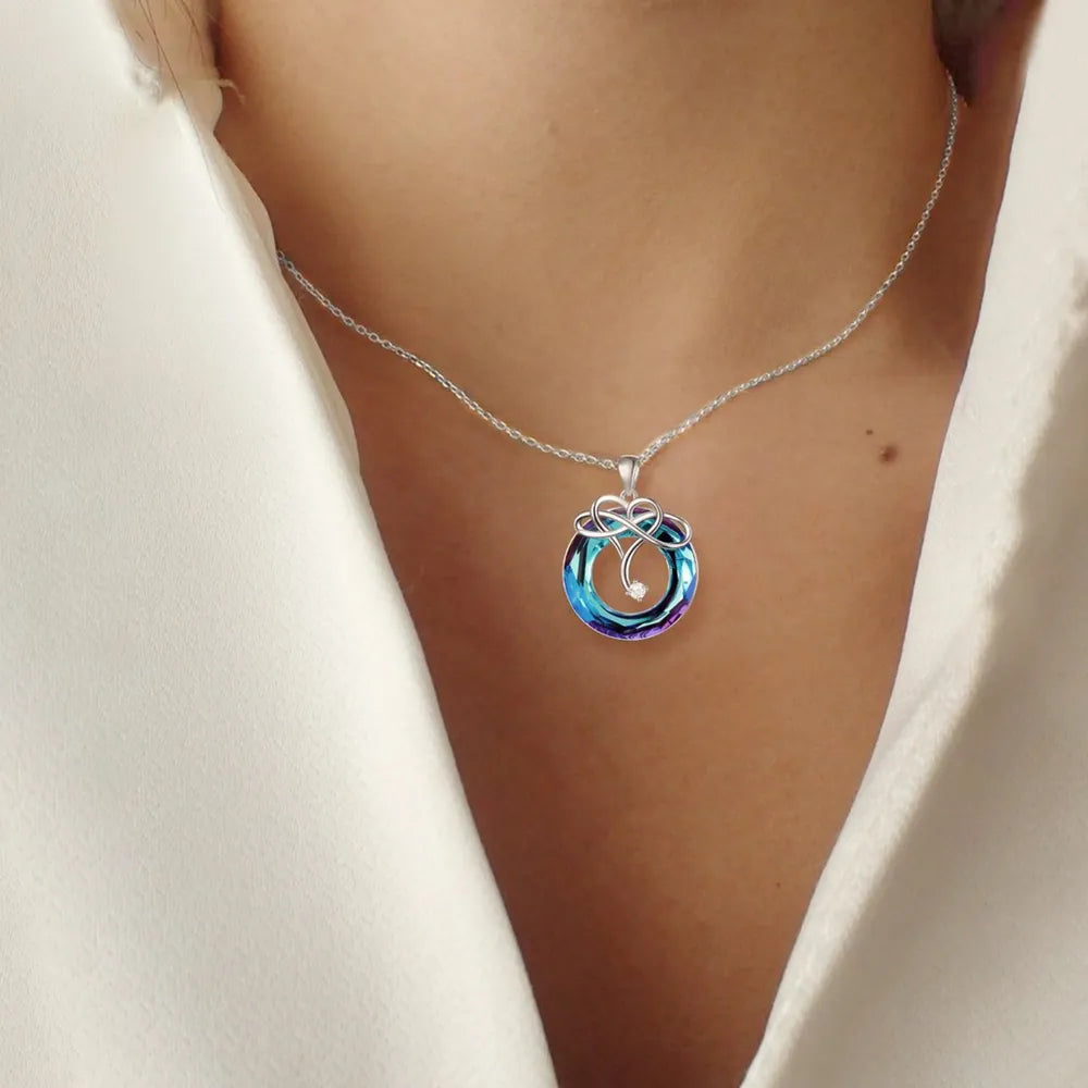 925 Sterling Silver Natural Crystal Pendant Necklace - Roe Creation