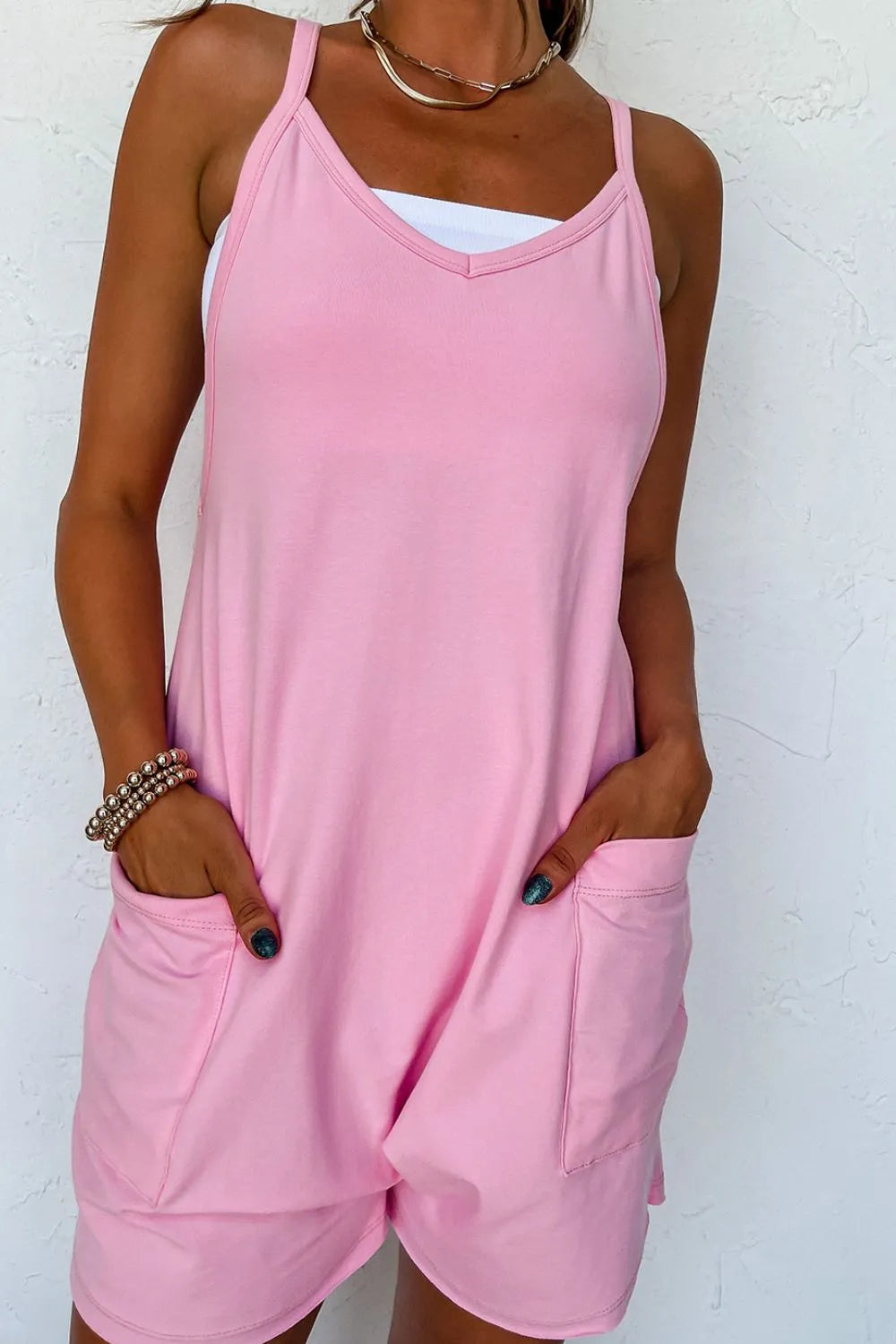 Sleeveless Romper with Pockets - Roe Creation