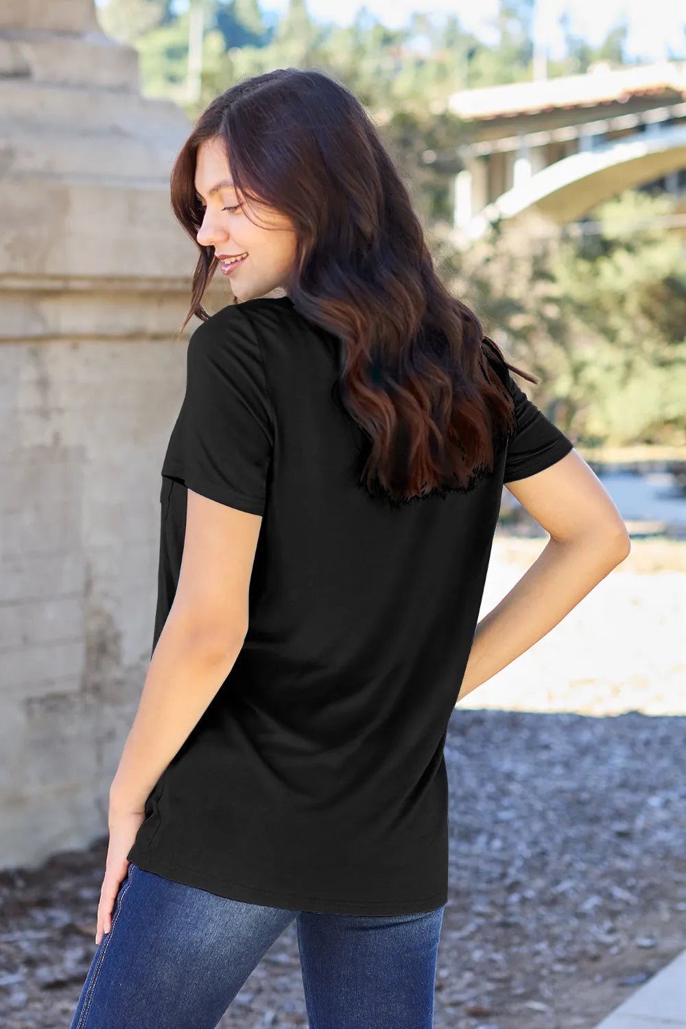 Basic Bae Bamboo Full Size V-Neck Short Sleeve T-Shirt - Roe Creation