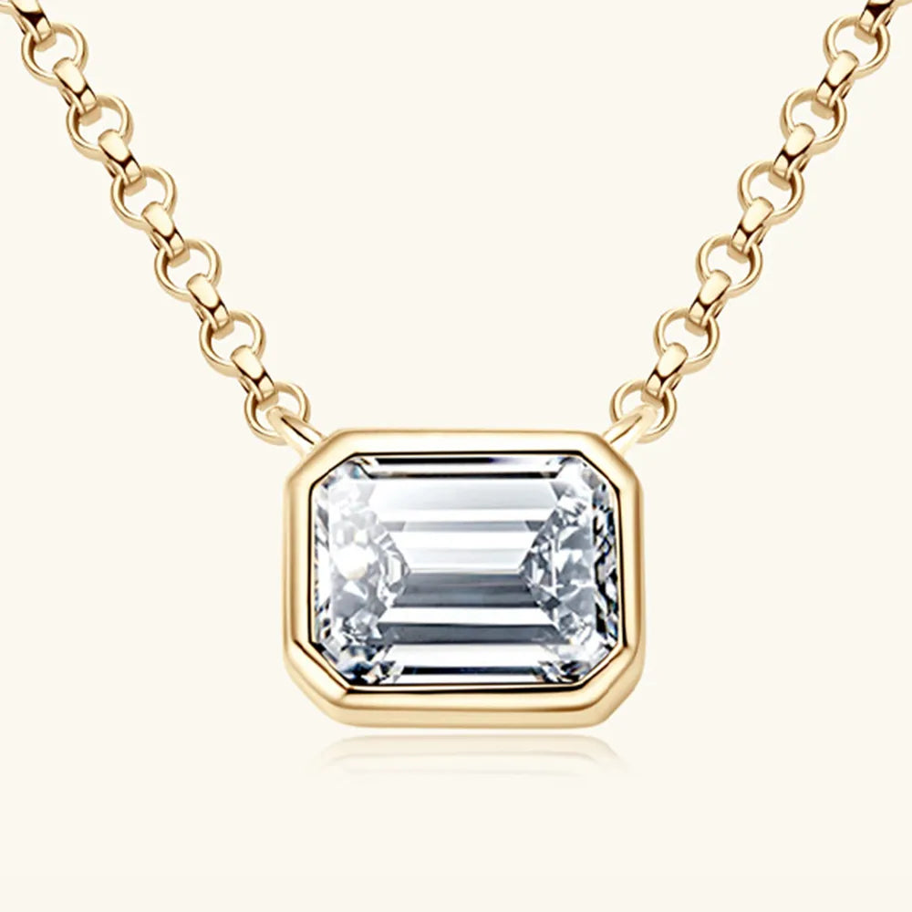 1 Carat Moissanite 925 Sterling Silver Pendant Necklace - Roe Creation