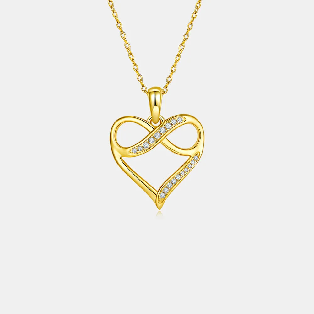 Moissanite 925 Sterling Silver Heart Necklace - Roe Creation