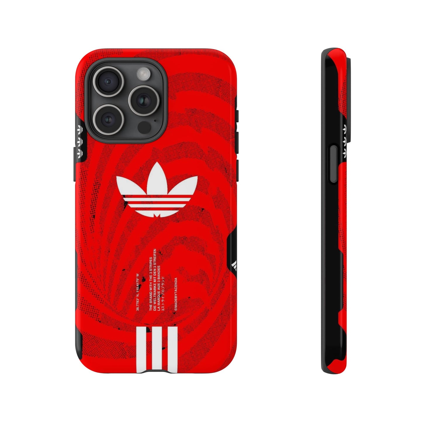 Adidas Tough Phone Case - Red Floral Design, Durable Protection.