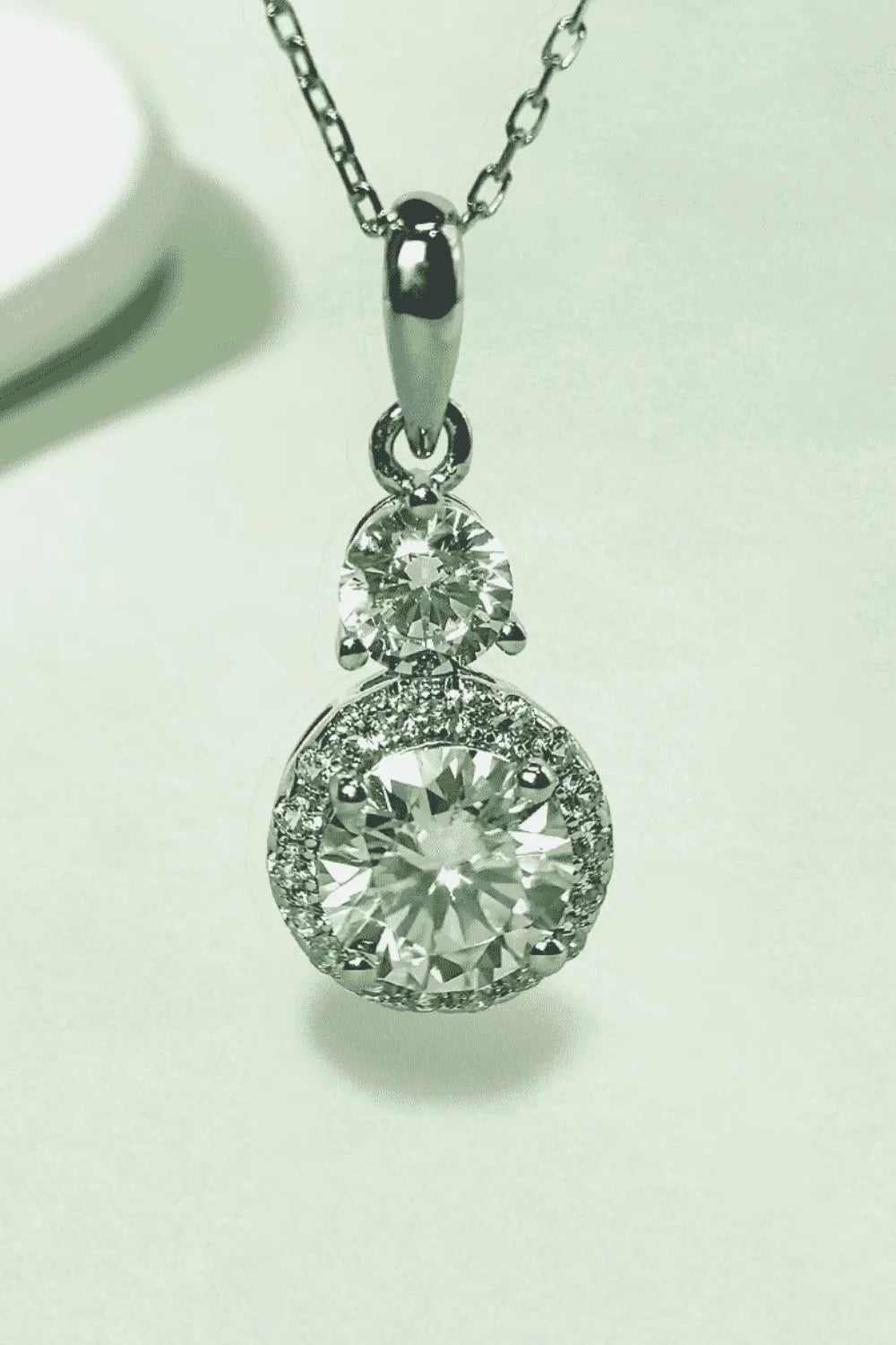 1 Carat Moissanite 925 Sterling Silver Pendant Necklace - Roe Creation