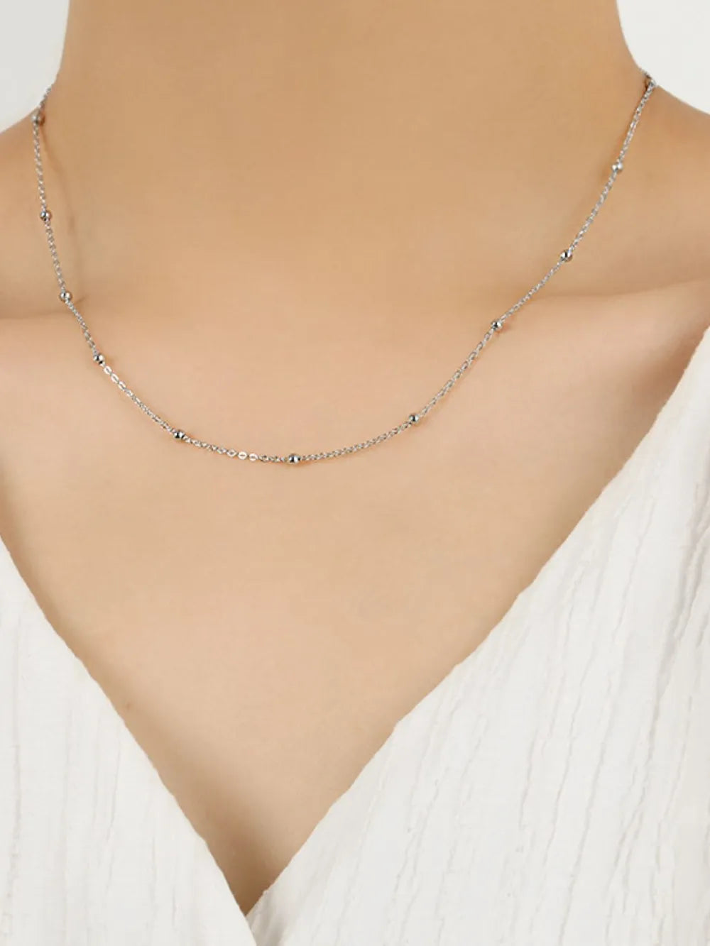 925 Sterling Silver Beaded Necklace - Roe Creation