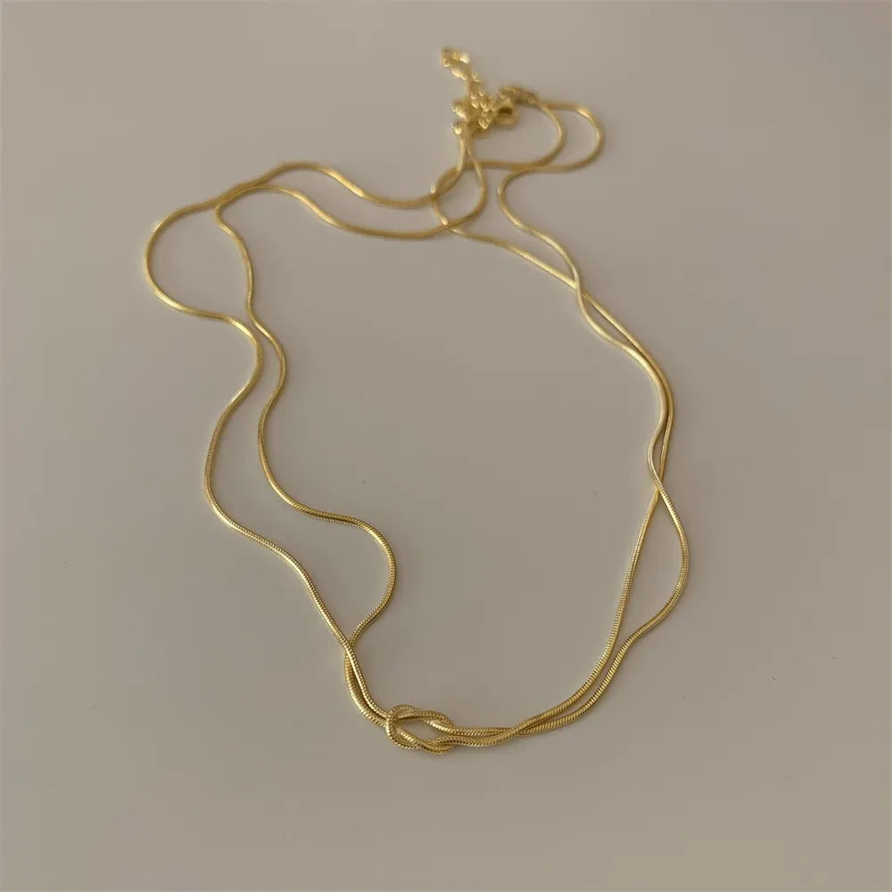Titanium Steel Knotted Necklace - Roe Creation