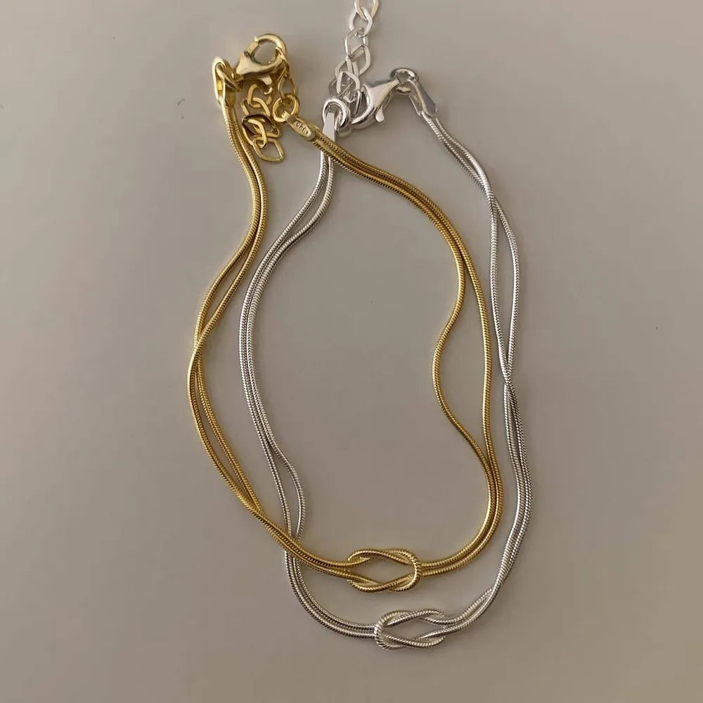 Titanium Steel Knotted Necklace - Roe Creation