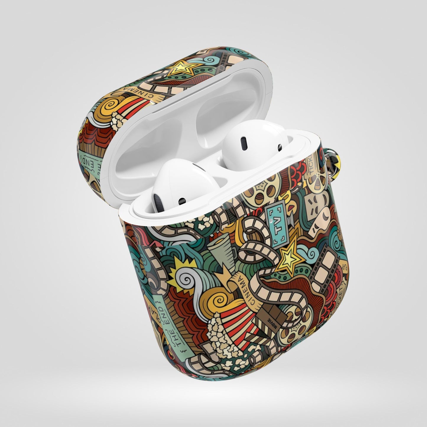Cinematic AirPod Cases – Popcorn & Film Design