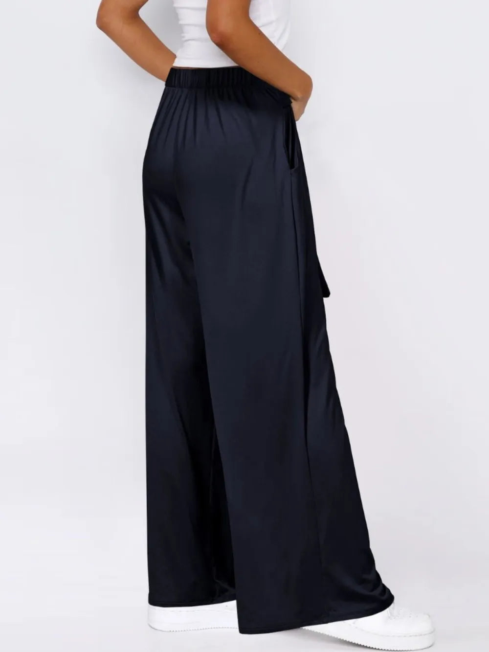 Tied Wide Leg Pants with Pockets - Roe Creation