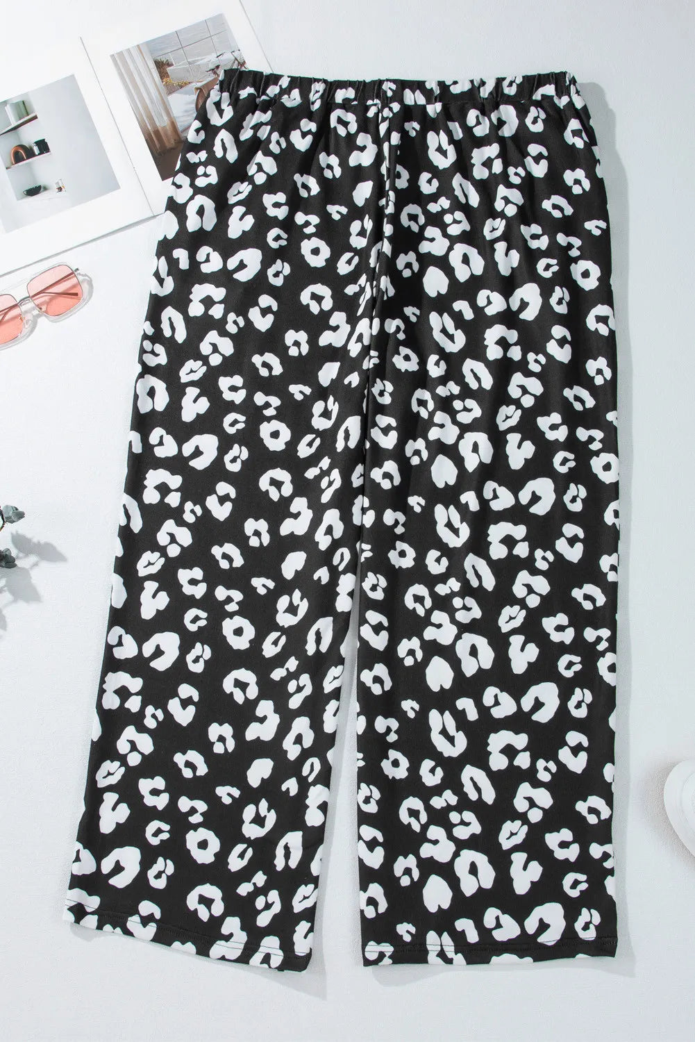 Plus Size Leopard Elastic Waist Pants - Roe Creation