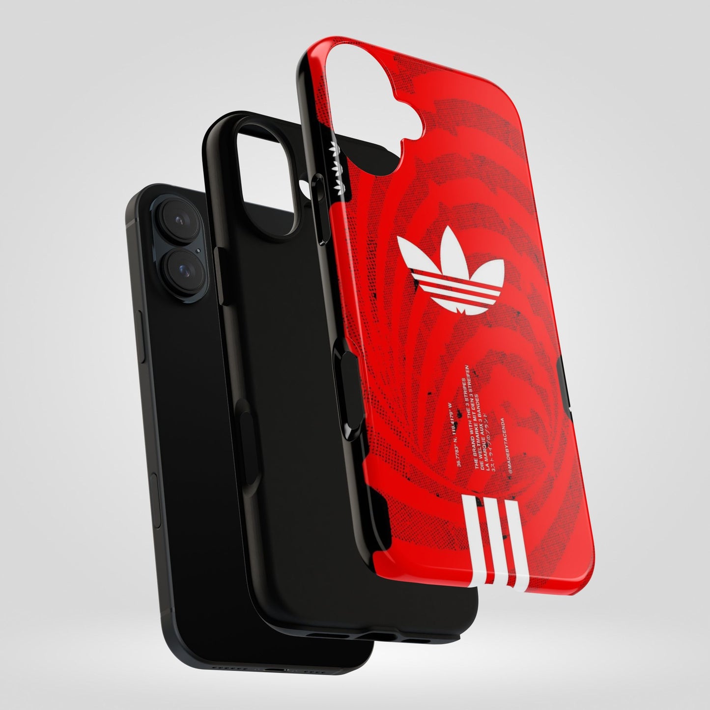 Adidas Tough Phone Case - Red Floral Design, Durable Protection