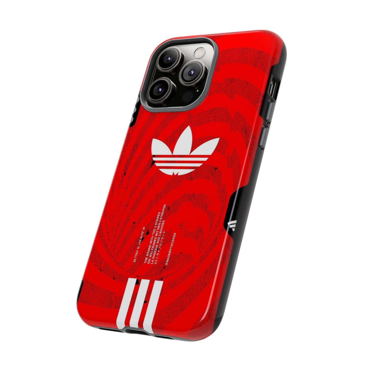 Adidas Tough Phone Case - Red Floral Design, Durable Protection.