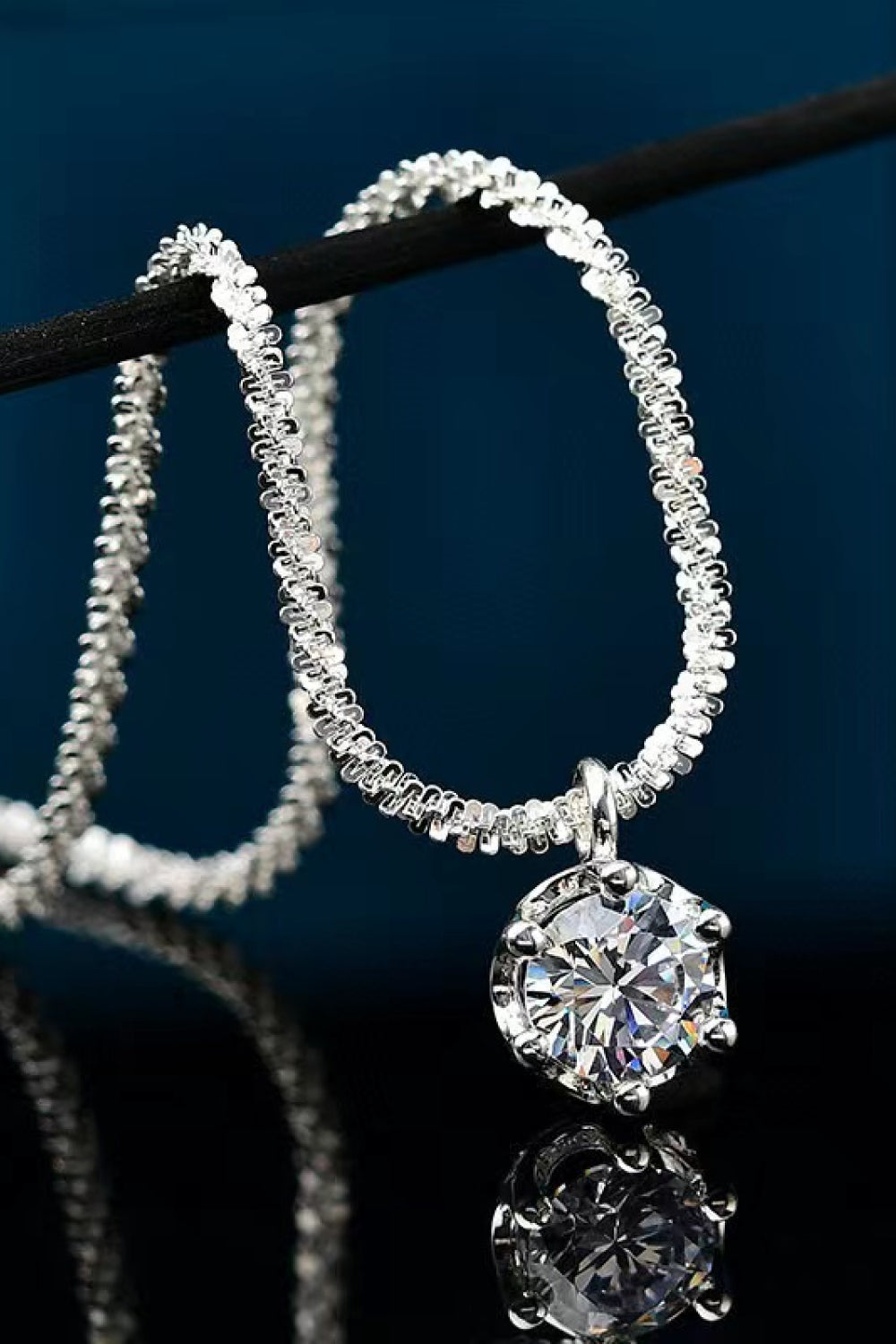 1 Carat Moissanite 925 Sterling Silver Necklace - Roe Creation