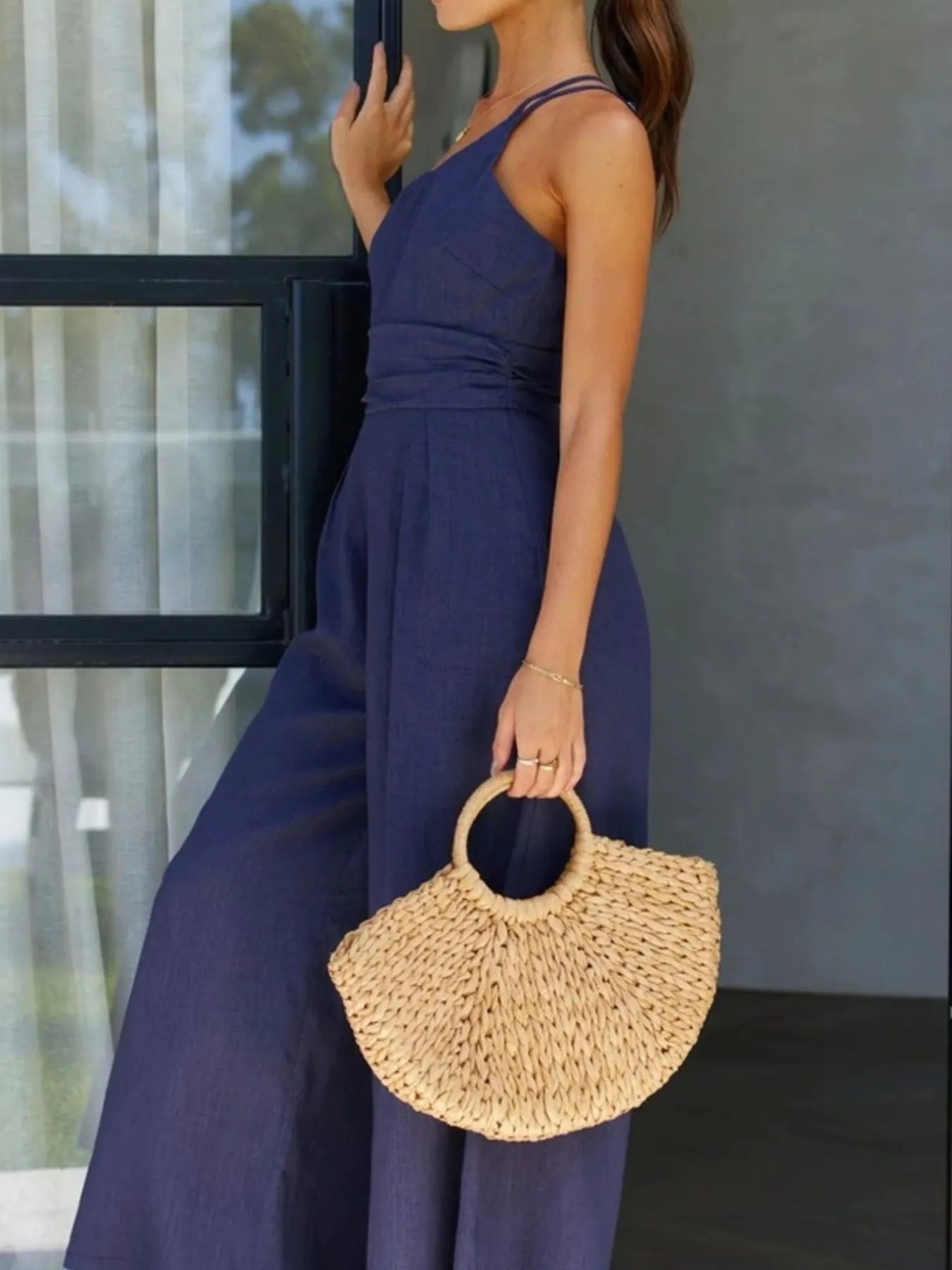 Single Shoulder Wide Leg Jumpsuit - Roe Creation