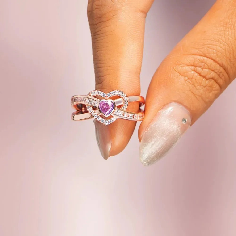Heart Shape Zircon 925 Sterling Silver Ring - Roe Creation