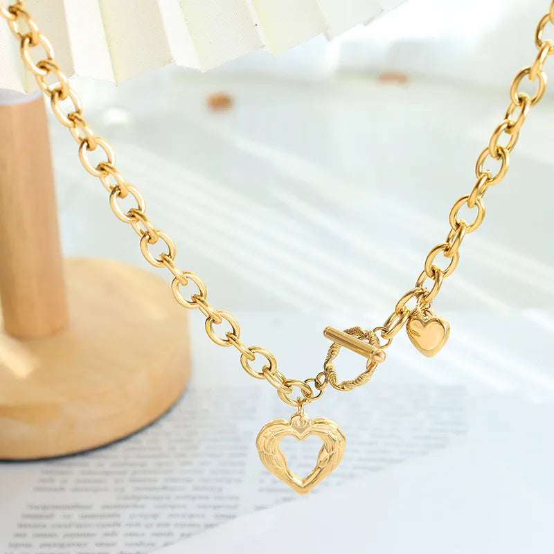 Titanium Steel Heart Pendant Necklace - Roe Creation
