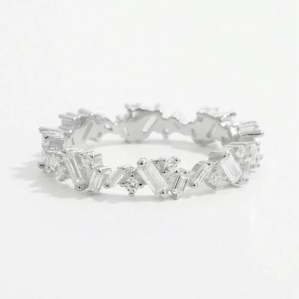 925 Sterling Silver Inlaid Zircon Ring - Roe Creation