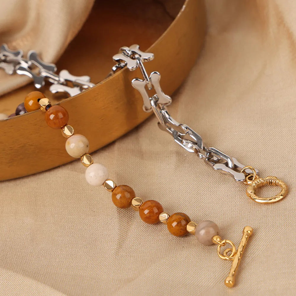 Titanium Steel Egg Yolk Stone Necklace - Roe Creation