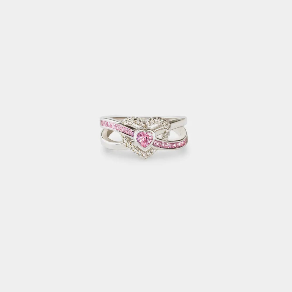 Heart Shape Zircon 925 Sterling Silver Ring - Roe Creation