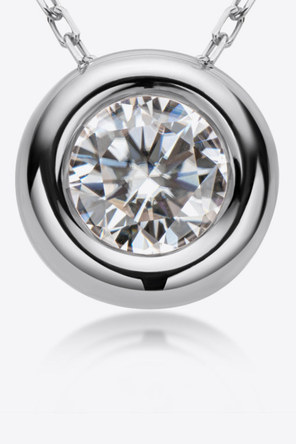 Adored 1 Carat Moissanite Pendant 925 Sterling Silver Necklace - Roe Creation
