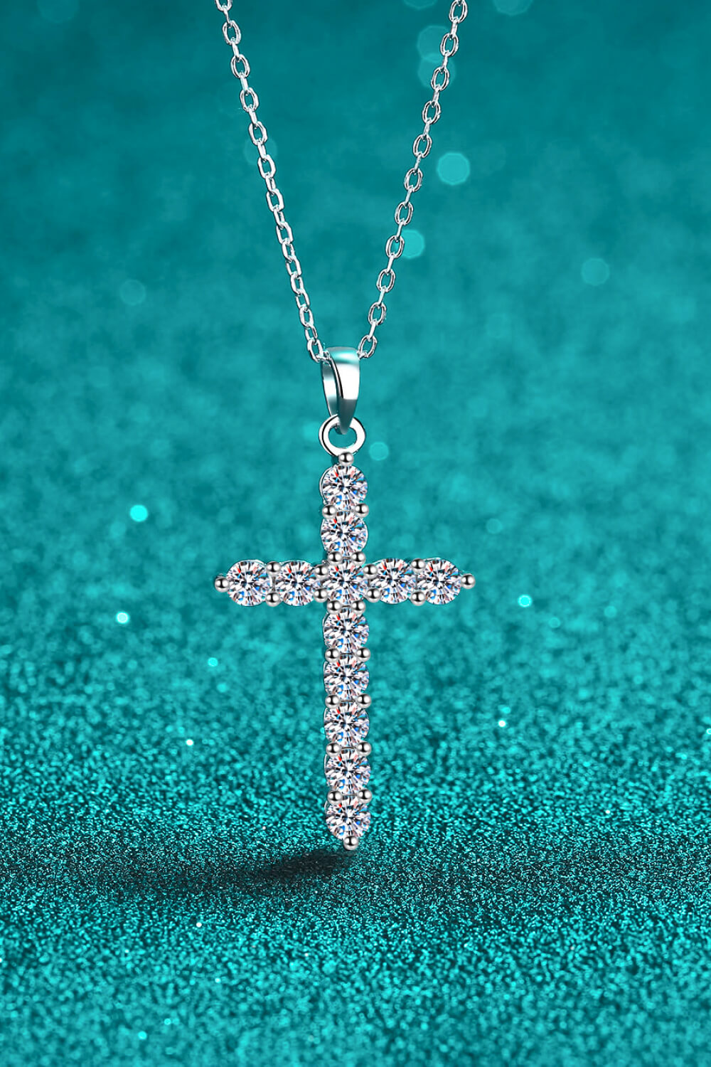Adored 925 Sterling Silver Cross Moissanite Necklace - Roe Creation