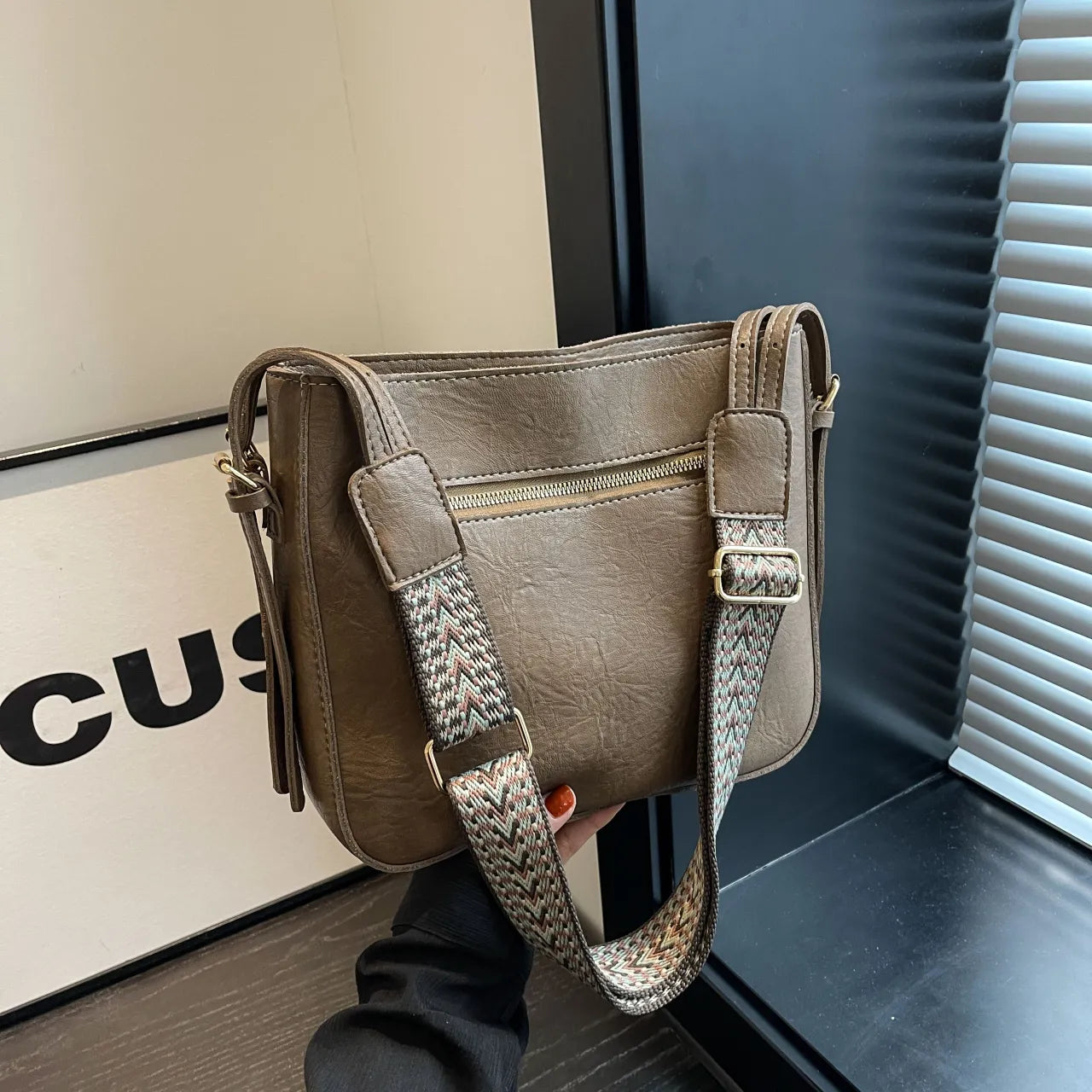 PU Leather Adjustable Strap Shoulder Bag - Roe Creation